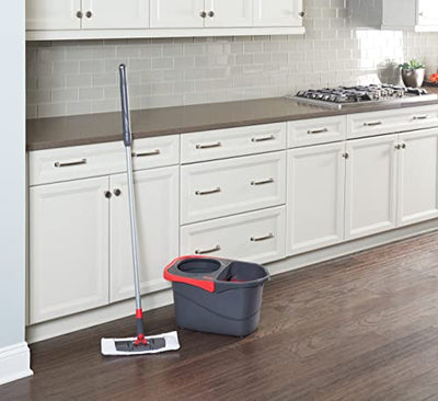 Microfiber Flat Spin Mop Floor Cleaning System with Wringer Bucket