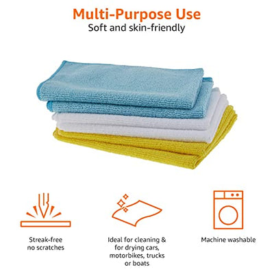 Microfiber Cleaning Cloths, Non-Abrasive, Reusable and Washable - Pack of 48, 12 x16-Inch