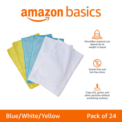 Microfiber Cleaning Cloths, Non-Abrasive, Reusable and Washable - Pack of 48, 12 x16-Inch