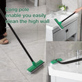Floor Scrub Brush, 2 in 1 Scrubber Brushes with Long Handle and V-Shape Small Brush